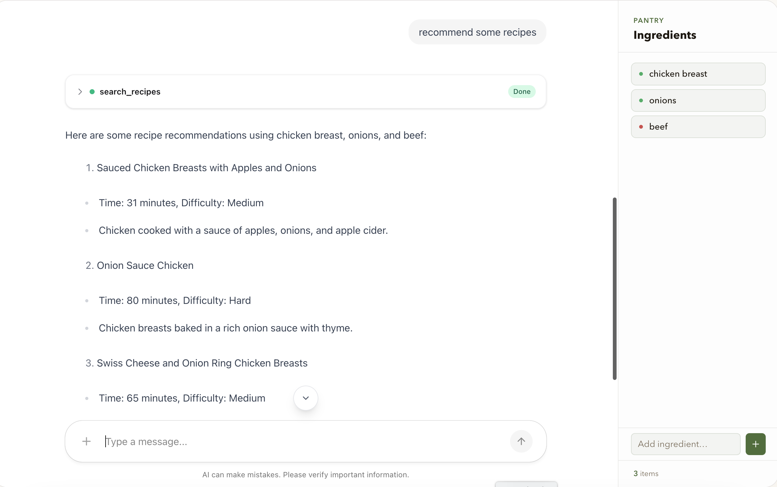 Recommend recipes