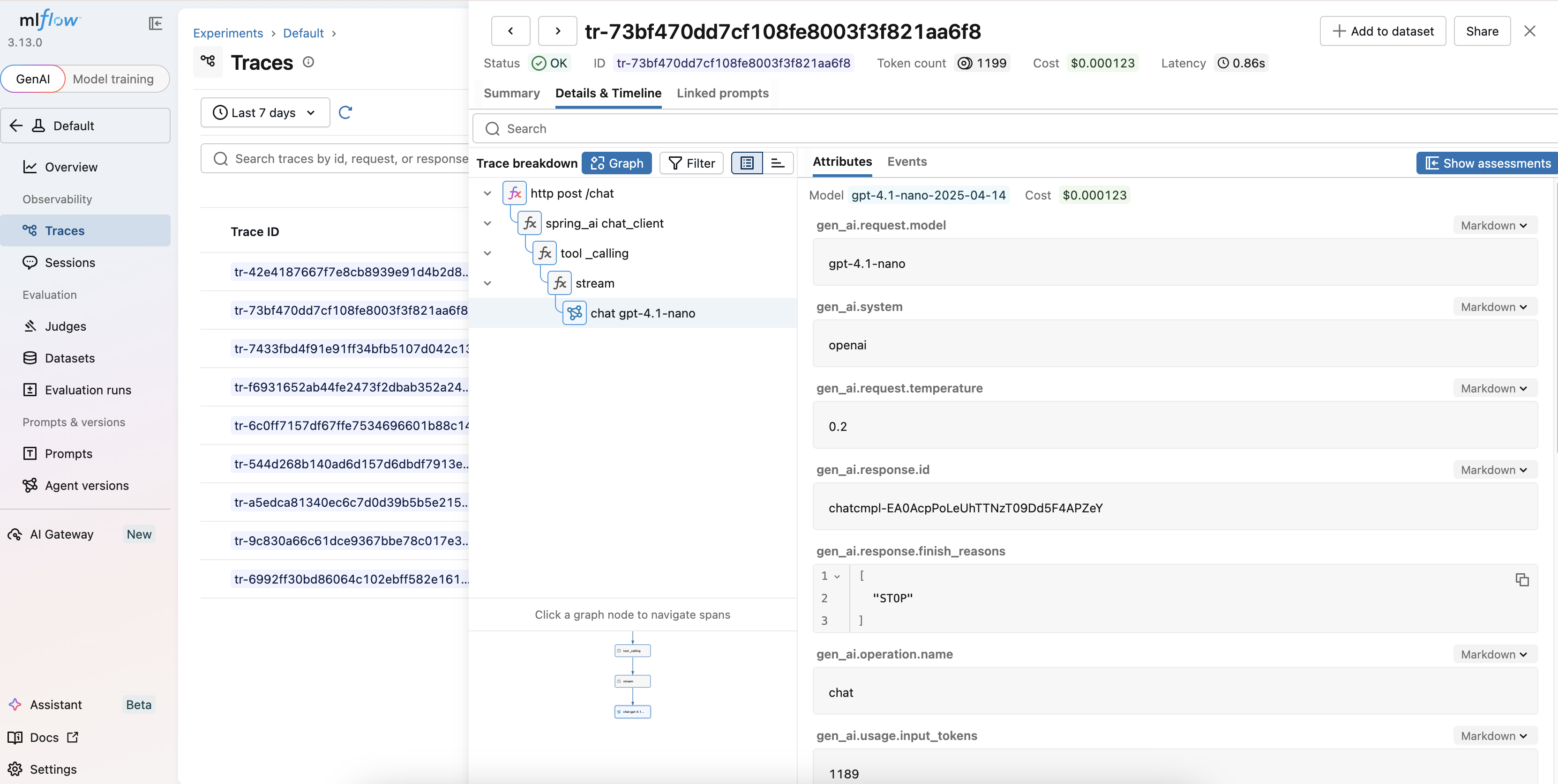 MLflow UI