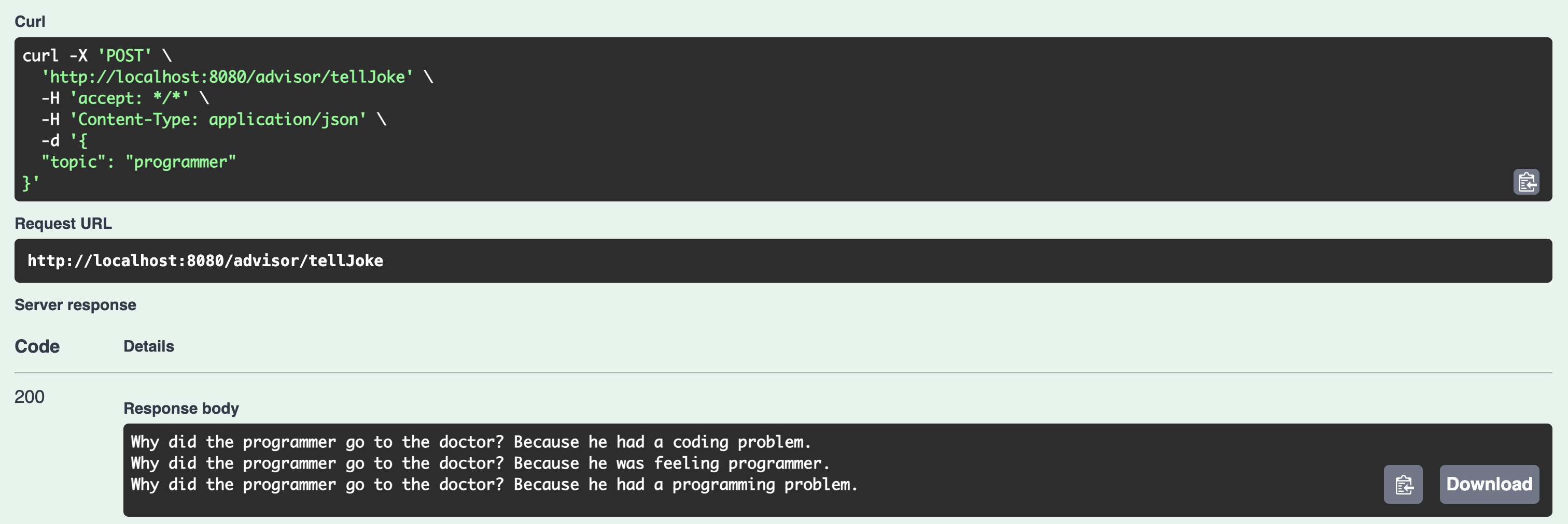 Recursive advisor example